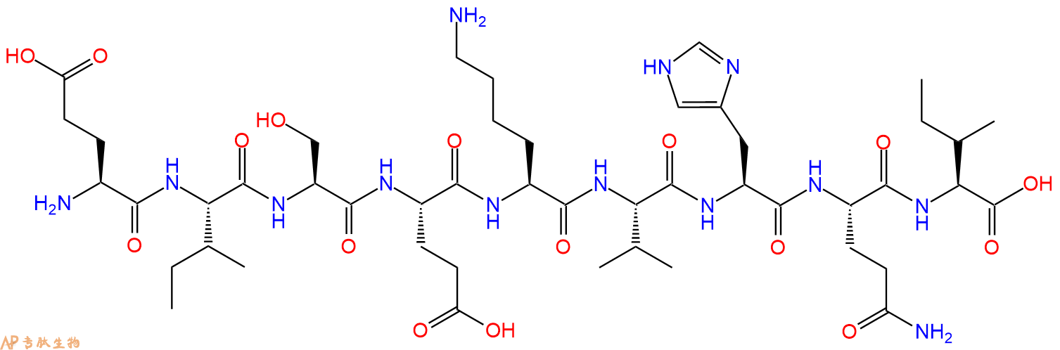 专肽生物产品H2N-Glu-Ile-Ser-Glu-Lys-Val-His-Gln-Ile-OH