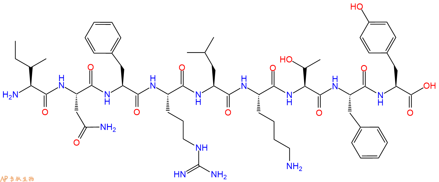专肽生物产品H2N-Ile-Asn-Phe-Arg-Leu-Lys-Thr-Phe-Tyr-OH