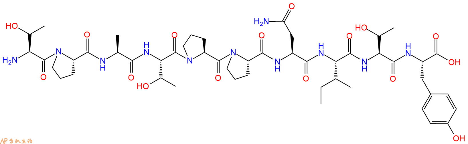 专肽生物产品H2N-Thr-Pro-Ala-Thr-Pro-Pro-Asn-Ile-Thr-Tyr-OH