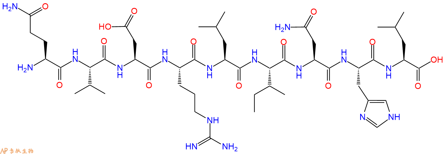 专肽生物产品H2N-Gln-Val-Asp-Arg-Leu-Ile-Asn-His-Leu-OH