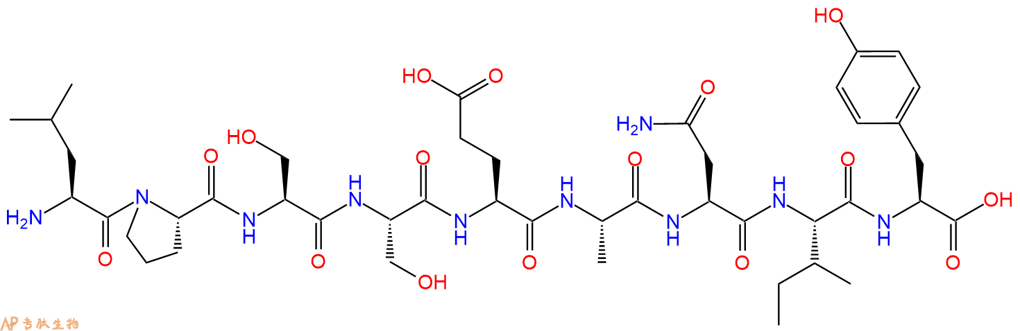 专肽生物产品H2N-Leu-Pro-Ser-Ser-Glu-Ala-Asn-Ile-Tyr-OH