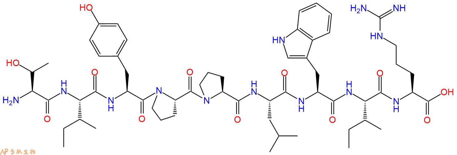 专肽生物产品H2N-Thr-Ile-Tyr-Pro-Pro-Leu-Trp-Ile-Arg-OH