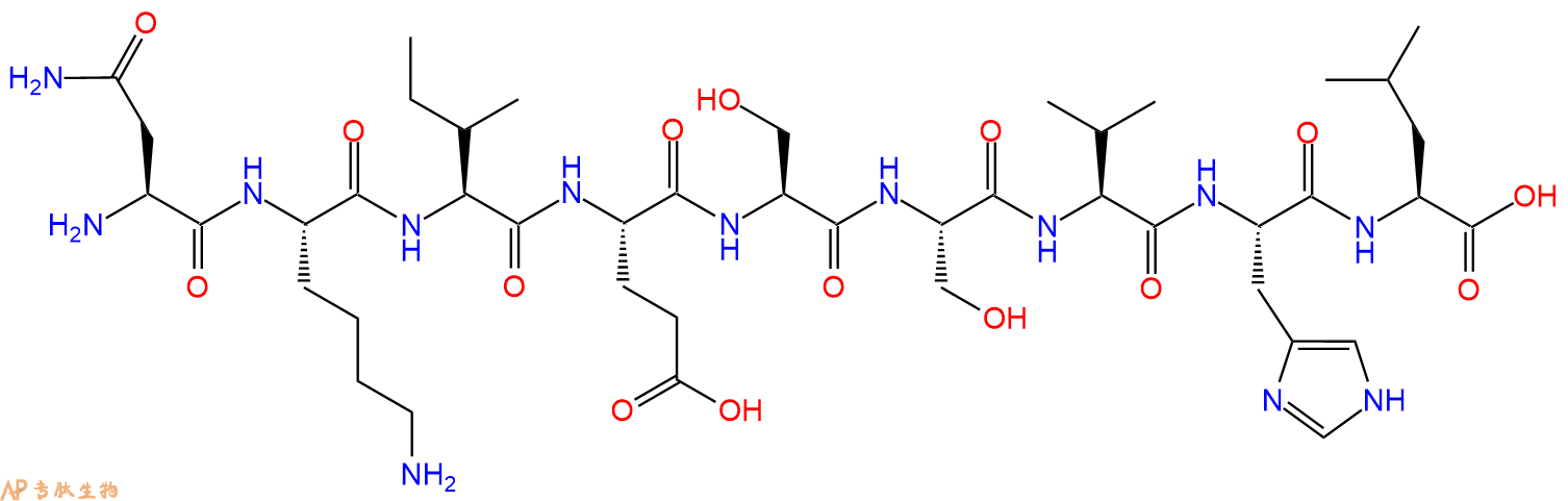 专肽生物产品H2N-Asn-Lys-Ile-Glu-Ser-Ser-Val-His-Leu-OH