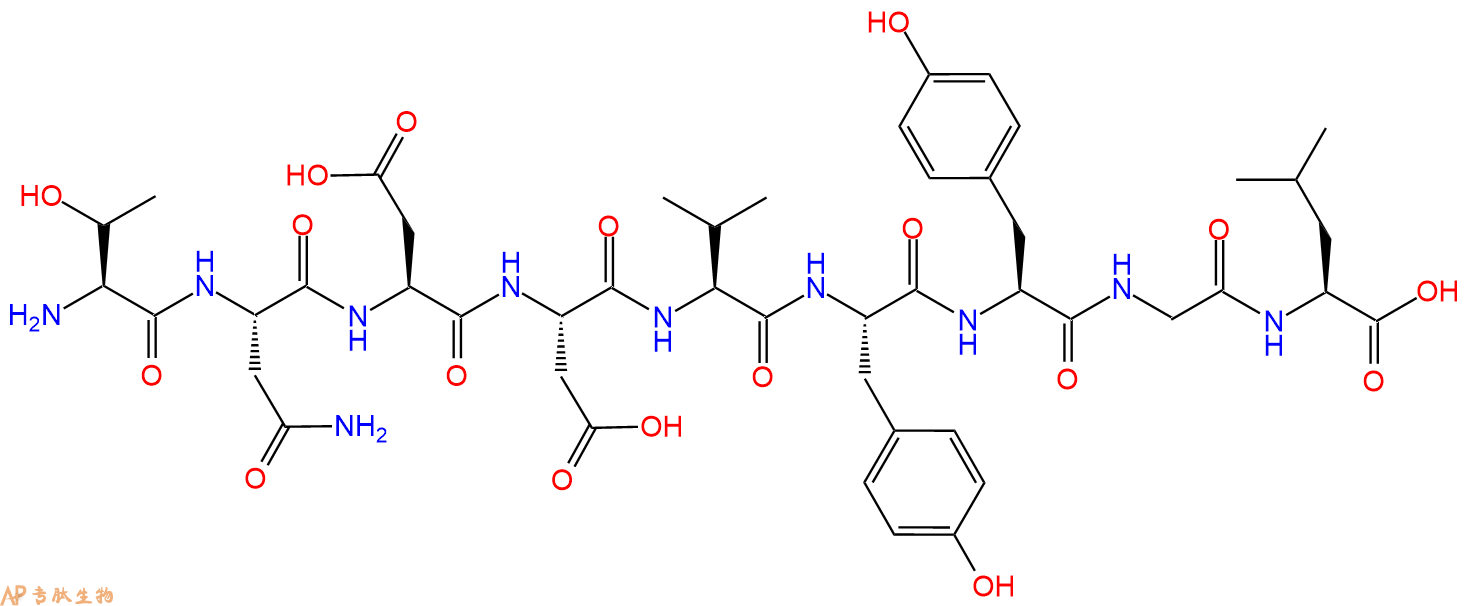 专肽生物产品H2N-Thr-Asn-Asp-Asp-Val-Tyr-Tyr-Gly-Leu-OH