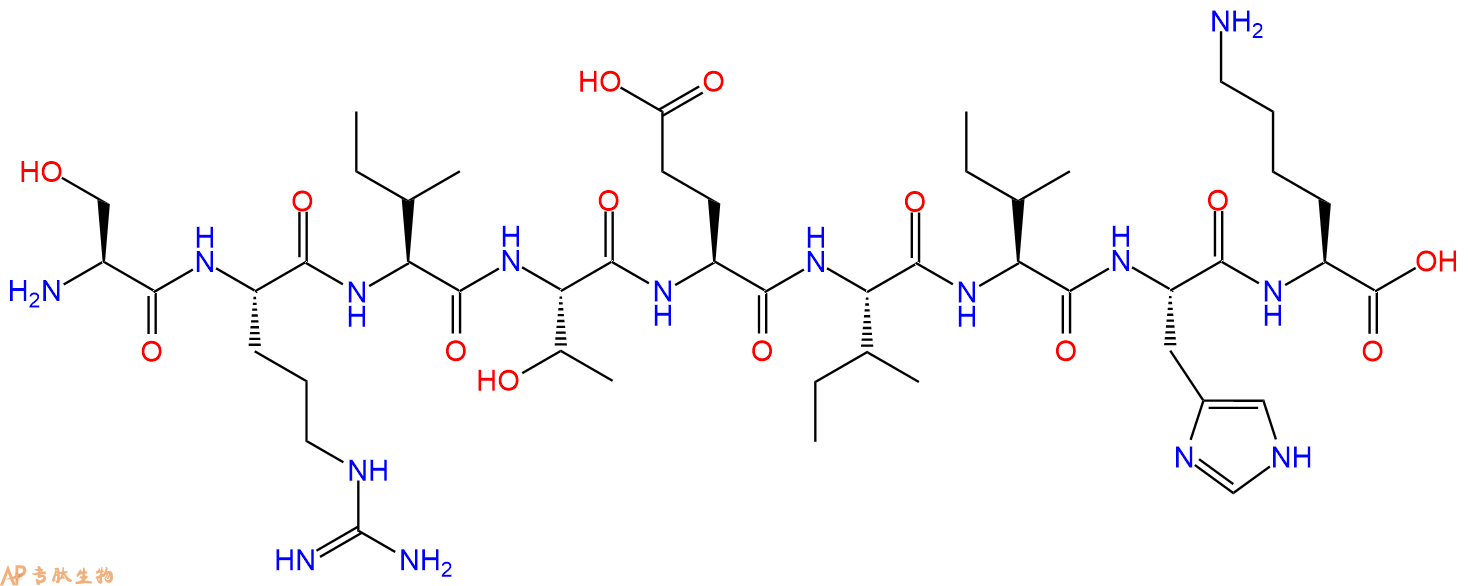 专肽生物产品H2N-Ser-Arg-Ile-Thr-Glu-Ile-Ile-His-Lys-OH