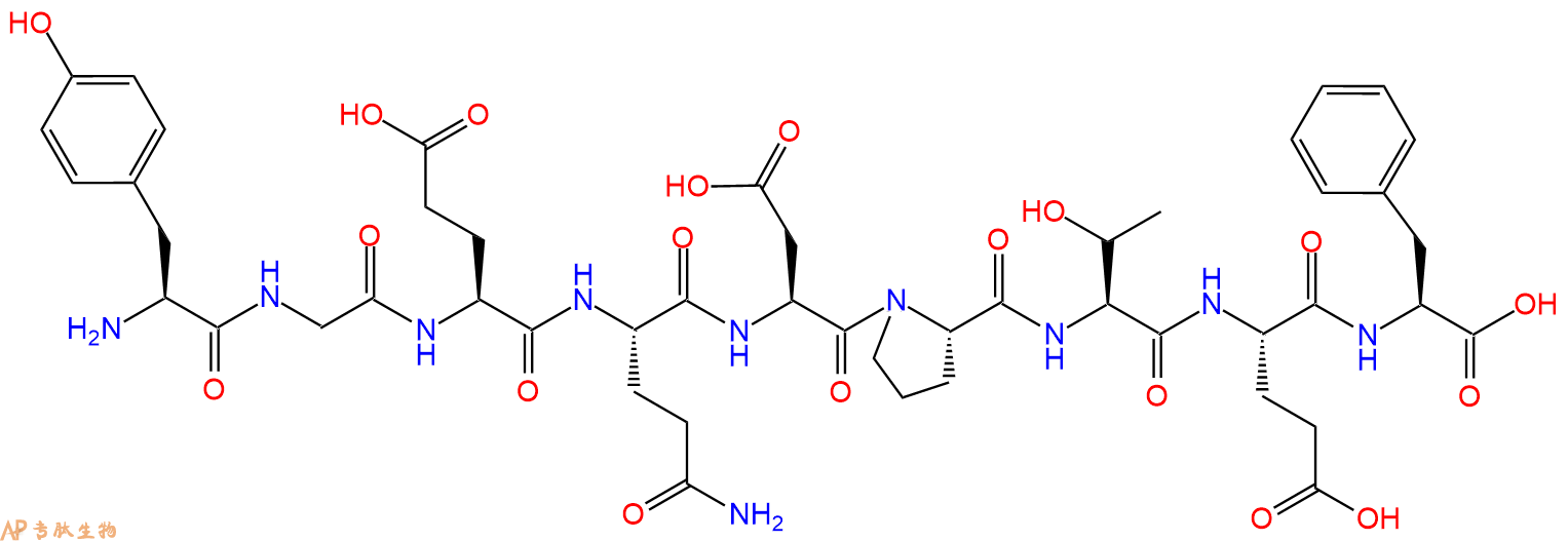 专肽生物产品H2N-Tyr-Gly-Glu-Gln-Asp-Pro-Thr-Glu-Phe-OH