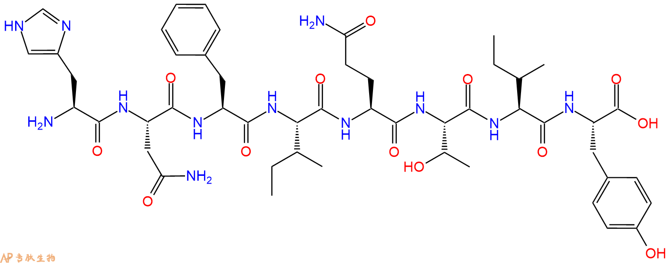 专肽生物产品H2N-His-Asn-Phe-Ile-Gln-Thr-Ile-Tyr-OH