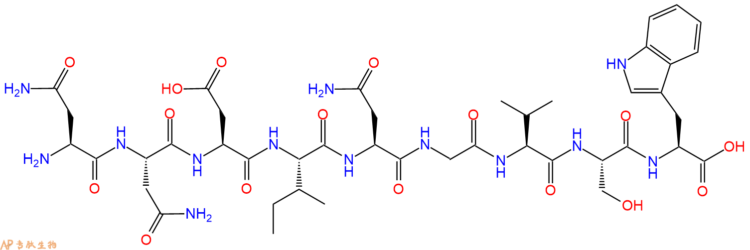 专肽生物产品H2N-Asn-Asn-Asp-Ile-Asn-Gly-Val-Ser-Trp-OH