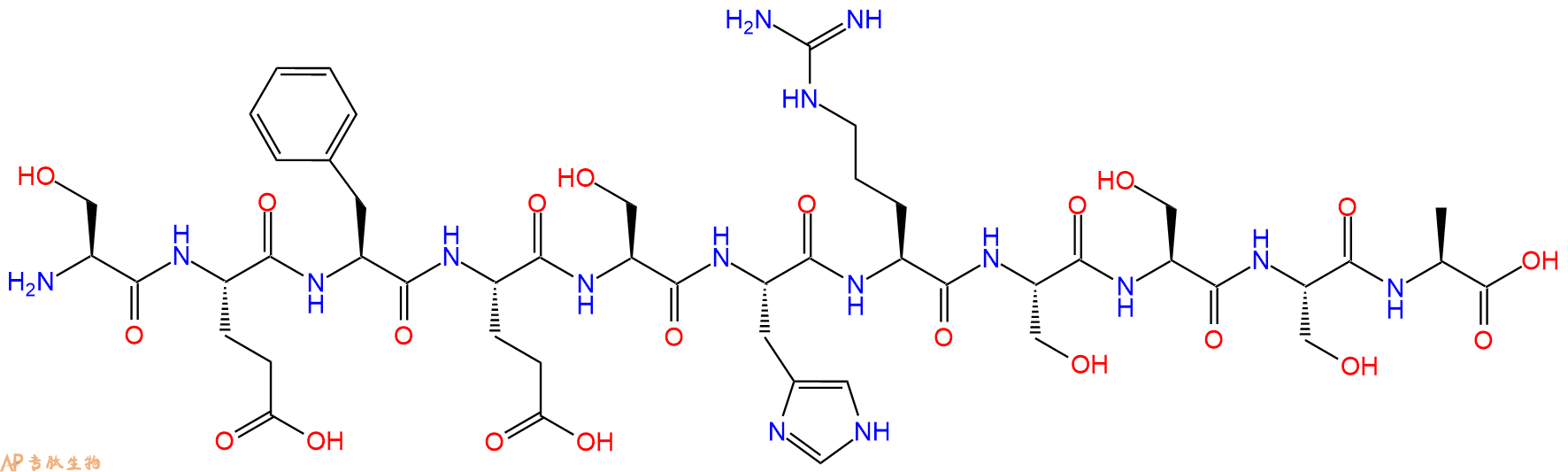 专肽生物产品H2N-Ser-Glu-Phe-Glu-Ser-His-Arg-Ser-Ser-Ser-Ala-OH
