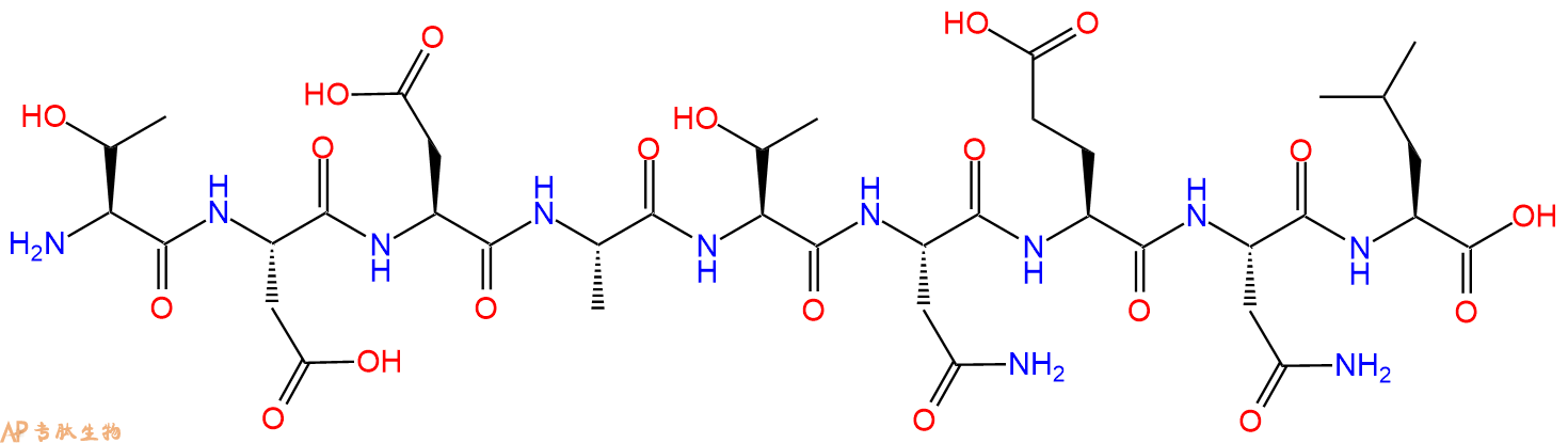 专肽生物产品H2N-Thr-Asp-Asp-Ala-Thr-Asn-Glu-Asn-Leu-OH