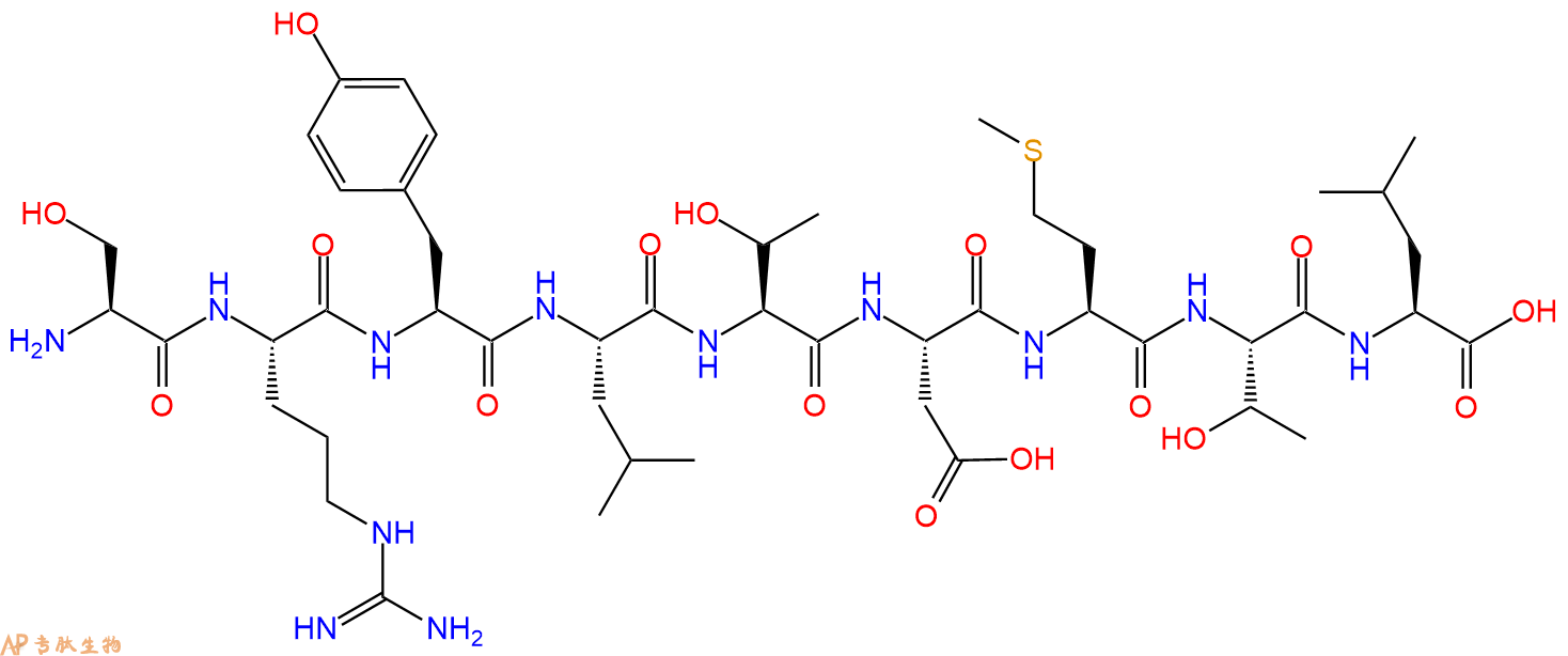 专肽生物产品H2N-Ser-Arg-Tyr-Leu-Thr-Asp-Met-Thr-Leu-OH