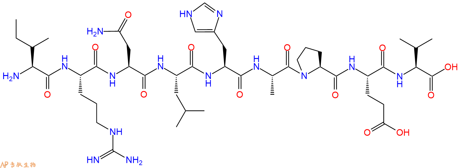专肽生物产品H2N-Ile-Arg-Asn-Leu-His-Ala-Pro-Glu-Val-OH
