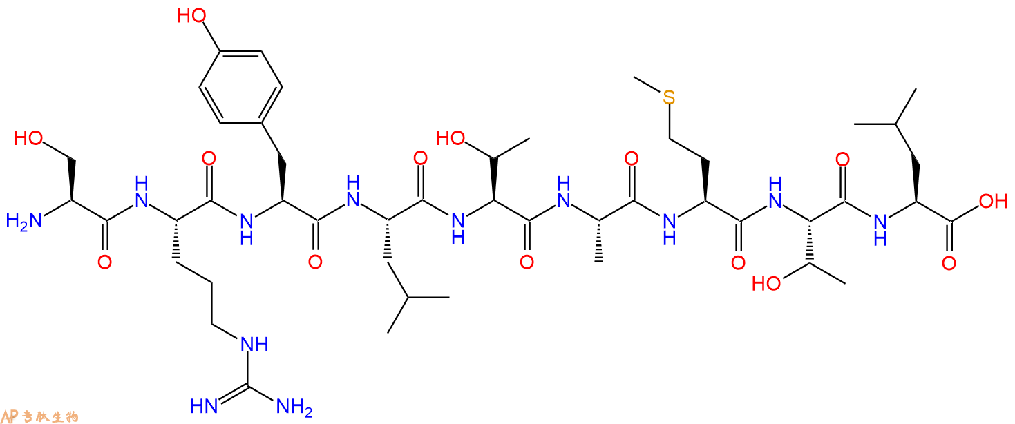 专肽生物产品H2N-Ser-Arg-Tyr-Leu-Thr-Ala-Met-Thr-Leu-OH