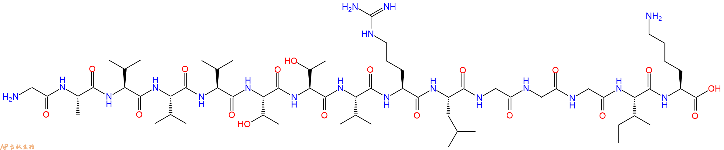 专肽生物产品H2N-Gly-Ala-Val-Val-Val-Thr-Thr-Val-Arg-Leu-Gly-Gly-Gly-Ile-Lys-OH