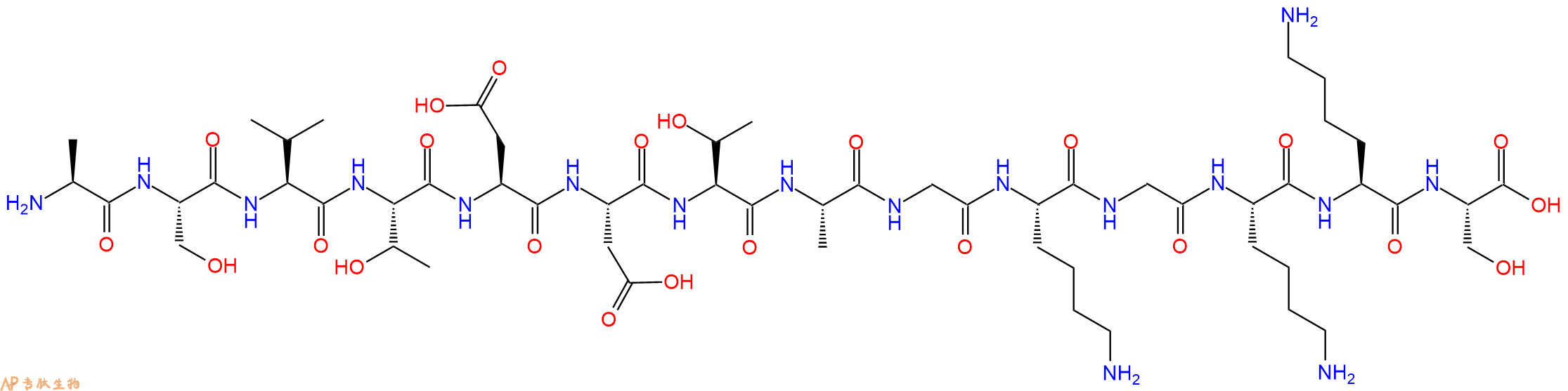 专肽生物产品H2N-Ala-Ser-Val-Thr-Asp-Asp-Thr-Ala-Gly-Lys-Gly-Lys-Lys-Ser-OH