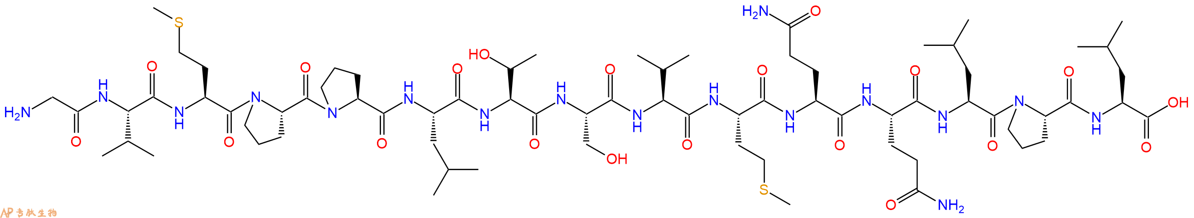 专肽生物产品H2N-Gly-Val-Met-Pro-Pro-Leu-Thr-Ser-Val-Met-Gln-Gln-Leu-Pro-Leu-OH
