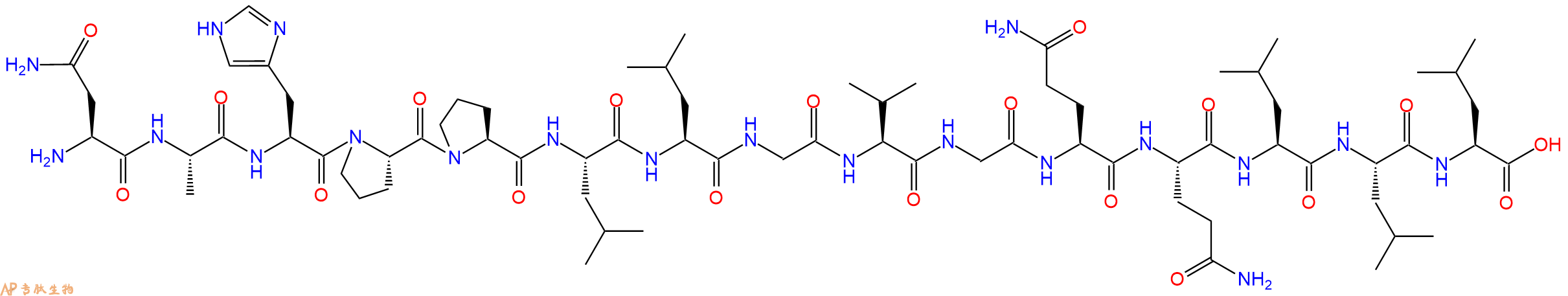 专肽生物产品H2N-Asn-Ala-His-Pro-Pro-Leu-Leu-Gly-Val-Gly-Gln-Gln-Leu-Leu-Leu-OH