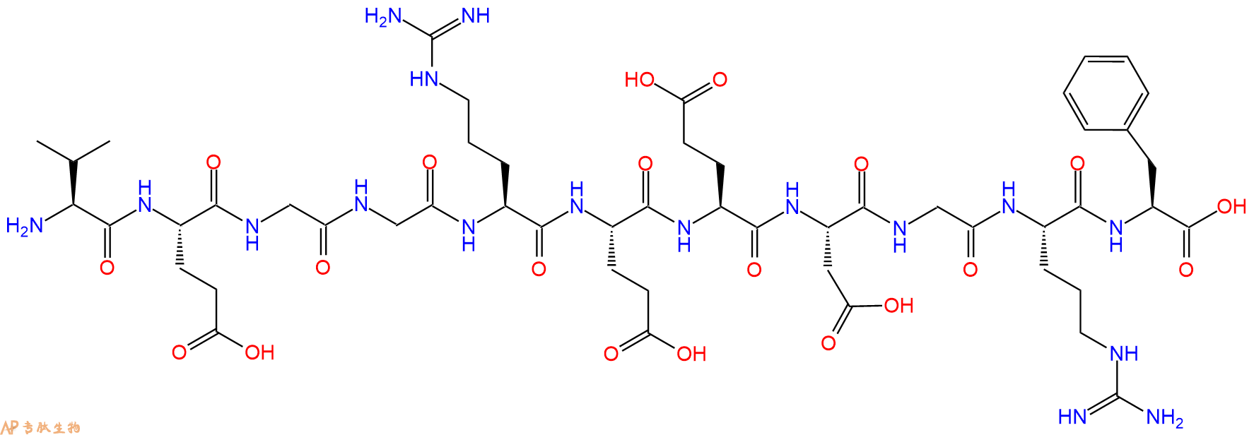 专肽生物产品H2N-Val-Glu-Gly-Gly-Arg-Glu-Glu-Asp-Gly-Arg-Phe-OH