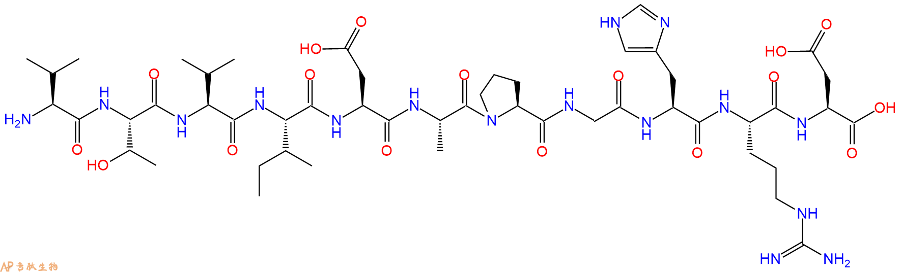 专肽生物产品H2N-Val-Thr-Val-Ile-Asp-Ala-Pro-Gly-His-Arg-Asp-OH