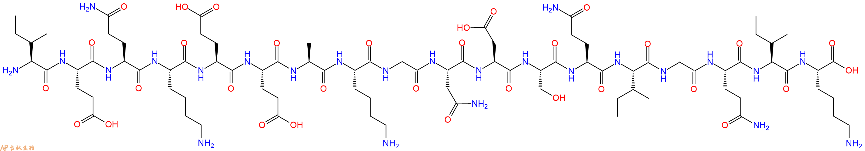 专肽生物产品H2N-Ile-Glu-Gln-Lys-Glu-Glu-Ala-Lys-Gly-Asn-Asp-Ser-Gln-Ile-Gly-Gln-Ile-Lys-OH