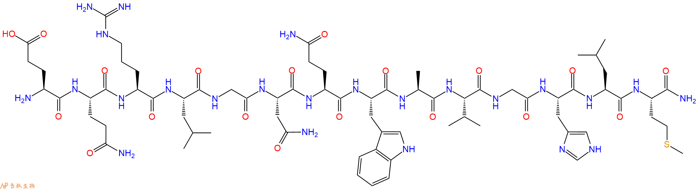 专肽生物产品H2N-Glu-Gln-Arg-Leu-Gly-Asn-Gln-Trp-Ala-Val-Gly-His-Leu-Met-CONH2