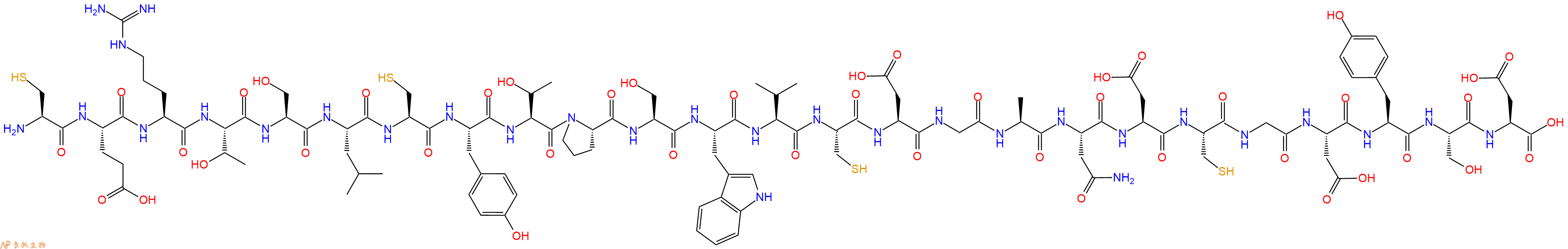 专肽生物产品H2N-Cys-Glu-Arg-Thr-Ser-Leu-Cys-Tyr-Thr-Pro-Ser-Trp-Val-Cys-Asp-Gly-Ala-Asn-Asp-Cys-Gly-Asp-Tyr-Ser-Asp-OH