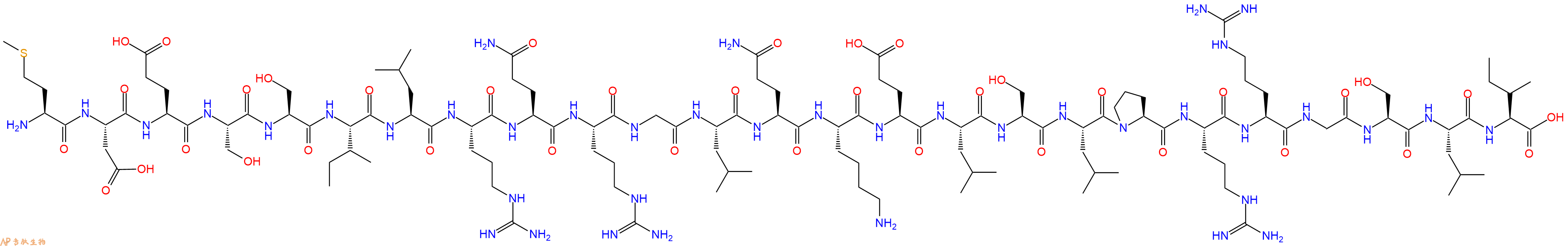专肽生物产品H2N-Met-Asp-Glu-Ser-Ser-Ile-Leu-Arg-Gln-Arg-Gly-Leu-Gln-Lys-Glu-Leu-Ser-Leu-Pro-Arg-Arg-Gly-Ser-Leu-Ile-OH