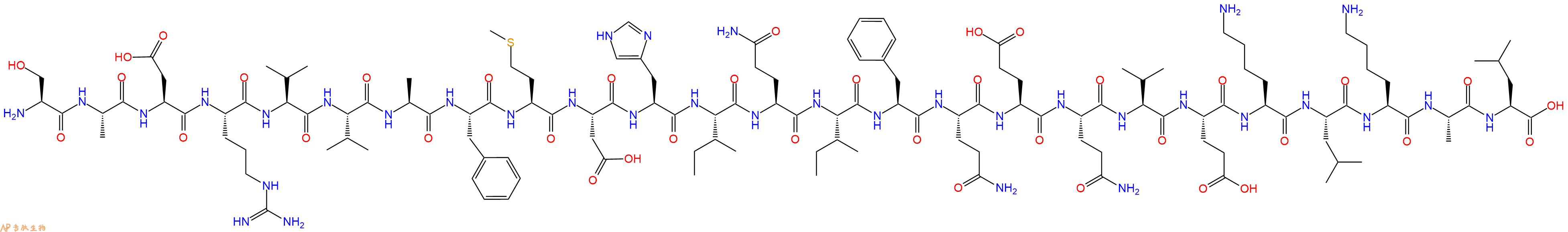 专肽生物产品H2N-Ser-Ala-Asp-Arg-Val-Val-Ala-Phe-Met-Asp-His-Ile-Gln-Ile-Phe-Gln-Glu-Gln-Val-Glu-Lys-Leu-Lys-Ala-Leu-OH