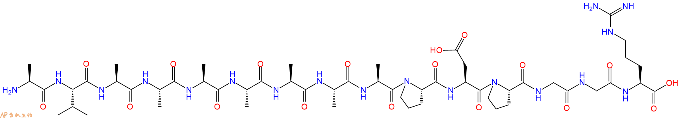 专肽生物产品H2N-Ala-Val-Ala-Ala-Ala-Ala-Ala-Ala-Ala-Pro-Asp-Pro-Gly-Gly-Arg-OH