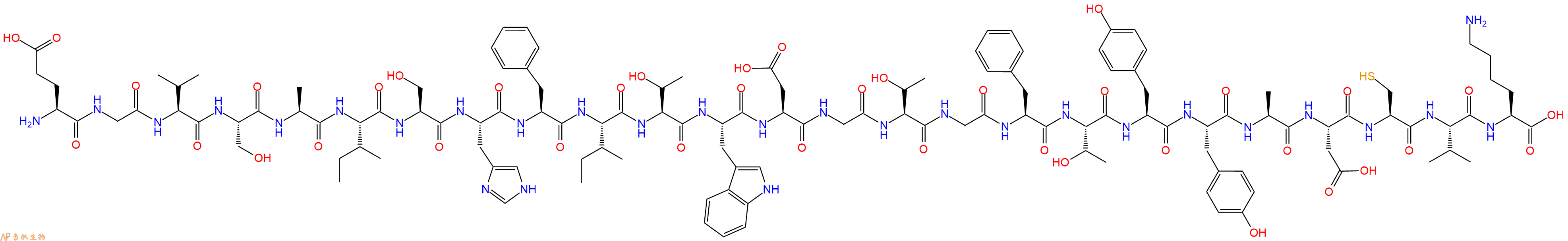专肽生物产品H2N-Glu-Gly-Val-Ser-Ala-Ile-Ser-His-Phe-Ile-Thr-Trp-Asp-Gly-Thr-Gly-Phe-Thr-Tyr-Tyr-Ala-Asp-Cys-Val-Lys-OH