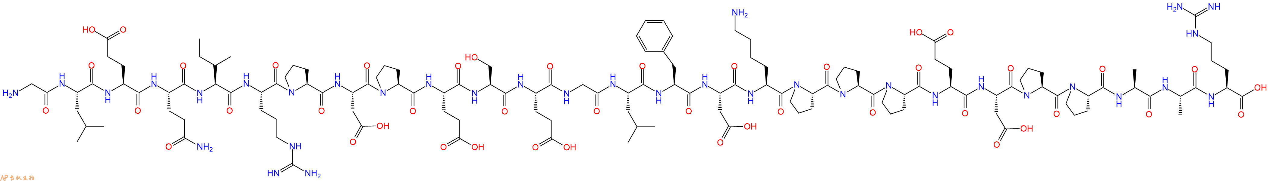 专肽生物产品H2N-Gly-Leu-Glu-Gln-Ile-Arg-Pro-Asp-Pro-Glu-Ser-Glu-Gly-Leu-Phe-Asp-Lys-Pro-Pro-Pro-Glu-Asp-Pro-Pro-Ala-Ala-Arg-OH