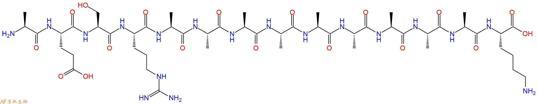 专肽生物产品H2N-Ala-Glu-Ser-Arg-Ala-Ala-Ala-Ala-Ala-Ala-Ala-Ala-Ala-Lys-OH