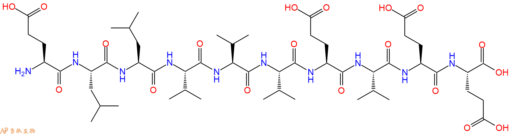 专肽生物产品H2N-Glu-Leu-Leu-Val-Val-Val-Glu-Val-Glu-Glu-OH
