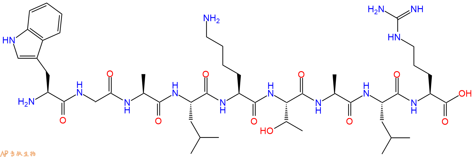 专肽生物产品H2N-Trp-Gly-Ala-Leu-Lys-Thr-Ala-Leu-Arg-OH