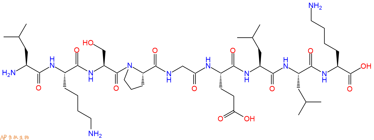 专肽生物产品H2N-Leu-Lys-Ser-Pro-Gly-Glu-Leu-Leu-Lys-OH