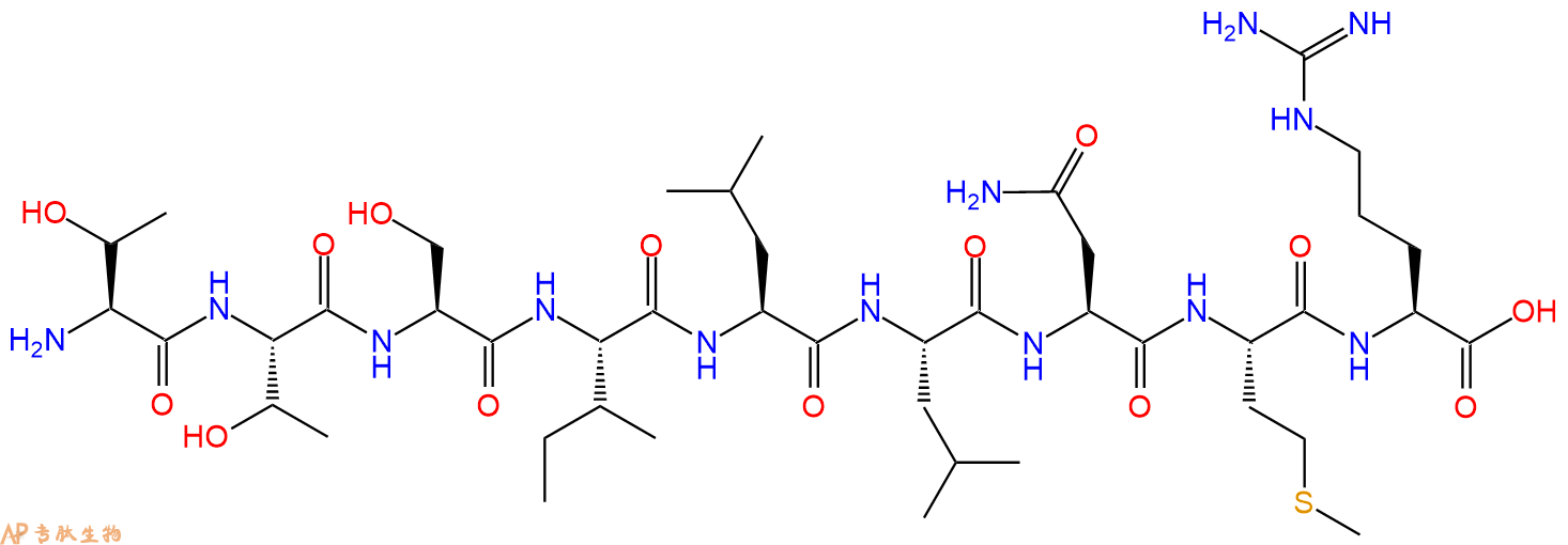 专肽生物产品H2N-Thr-Thr-Ser-Ile-Leu-Leu-Asn-Met-Arg-OH