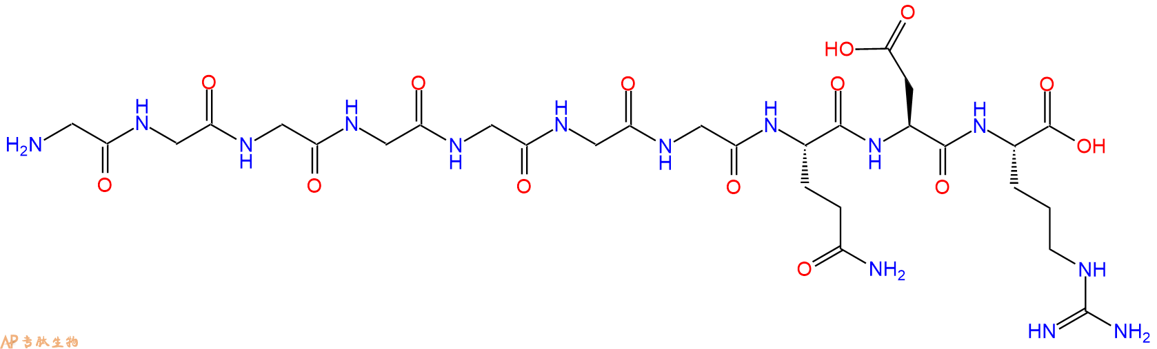 专肽生物产品H2N-Gly-Gly-Gly-Gly-Gly-Gly-Gly-Gln-Asp-Arg-OH