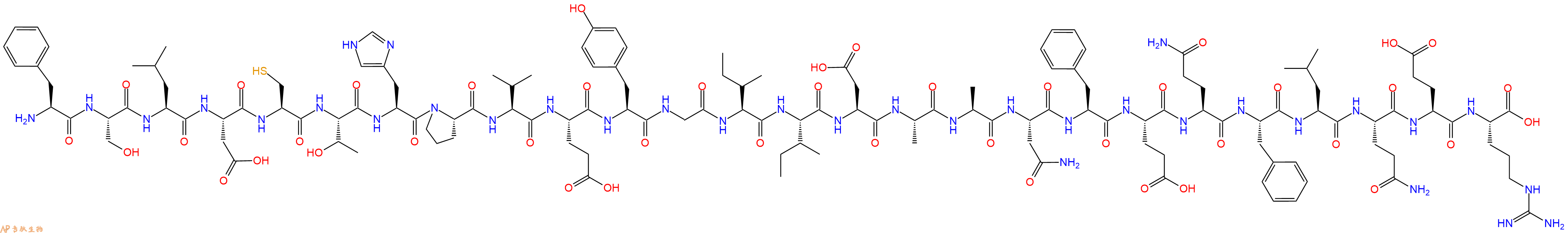 专肽生物产品H2N-Phe-Ser-Leu-Asp-Cys-Thr-His-Pro-Val-Glu-Tyr-Gly-Ile-Ile-Asp-Ala-Ala-Asn-Phe-Glu-Gln-Phe-Leu-Gln-Glu-Arg-OH