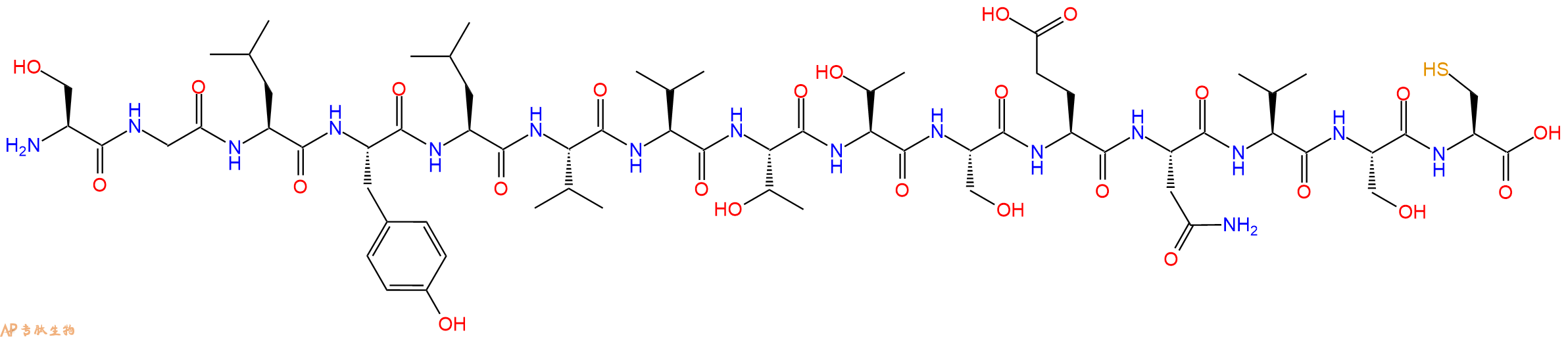 专肽生物产品H2N-Ser-Gly-Leu-Tyr-Leu-Val-Val-Thr-Thr-Ser-Glu-Asn-Val-Ser-Cys-OH