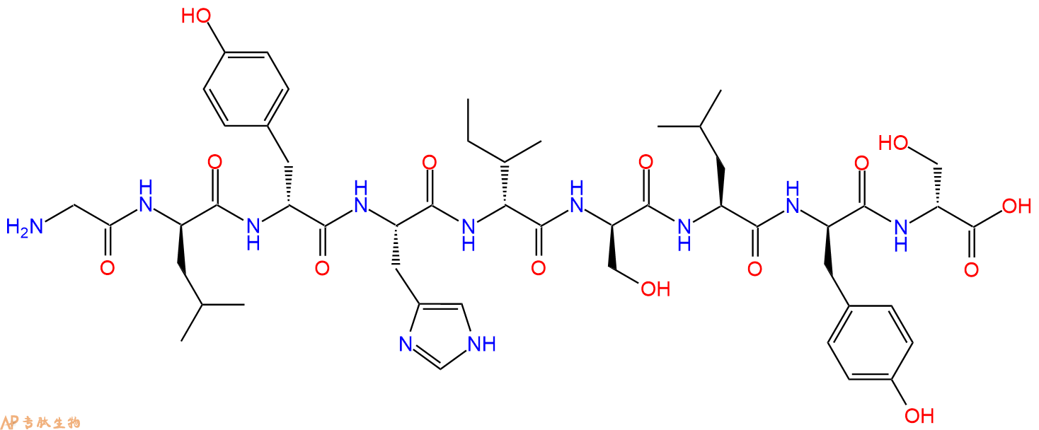 专肽生物产品H2N-Gly-DLeu-DTyr-His-DIle-DSer-Leu-DTyr-DSer-OH