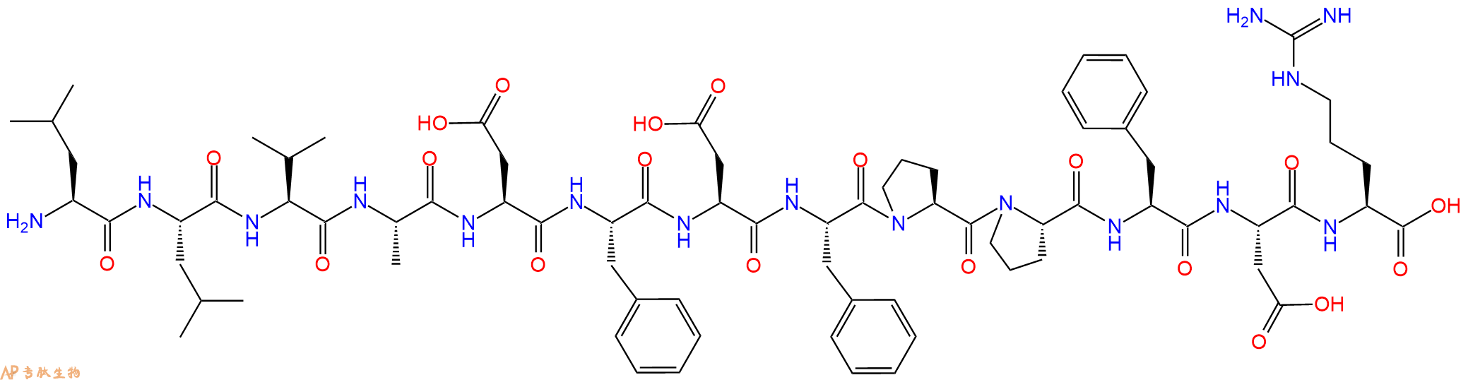 专肽生物产品H2N-Leu-Leu-Val-Ala-Asp-Phe-Asp-Phe-Pro-Pro-Phe-Asp-Arg-OH