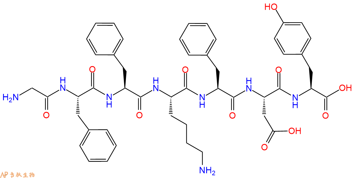 专肽生物产品H2N-Gly-Phe-Phe-Lys-Phe-Asp-Tyr-OH