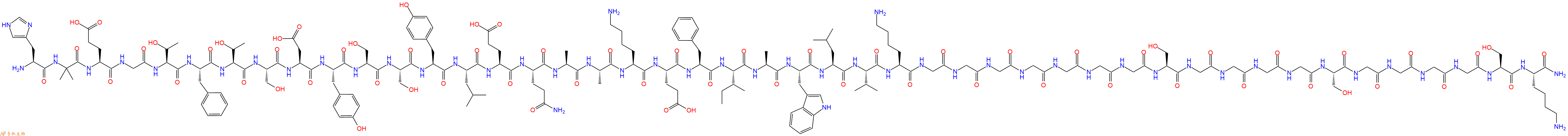 专肽生物产品H2N-His-Aib-Glu-Gly-Thr-Phe-Thr-Ser-Asp-Tyr-Ser-Ser-Tyr-Leu-Glu-Gln-Ala-Ala-Lys-Glu-Phe-Ile-Ala-Trp-Leu-Val-Lys-Gly-Gly-Gly-Gly-Gly-Gly-Gly-Ser-Gly-Gly-Gly-Gly-Ser-Gly-Gly-Gly-Gly-Ser-Lys-CONH2