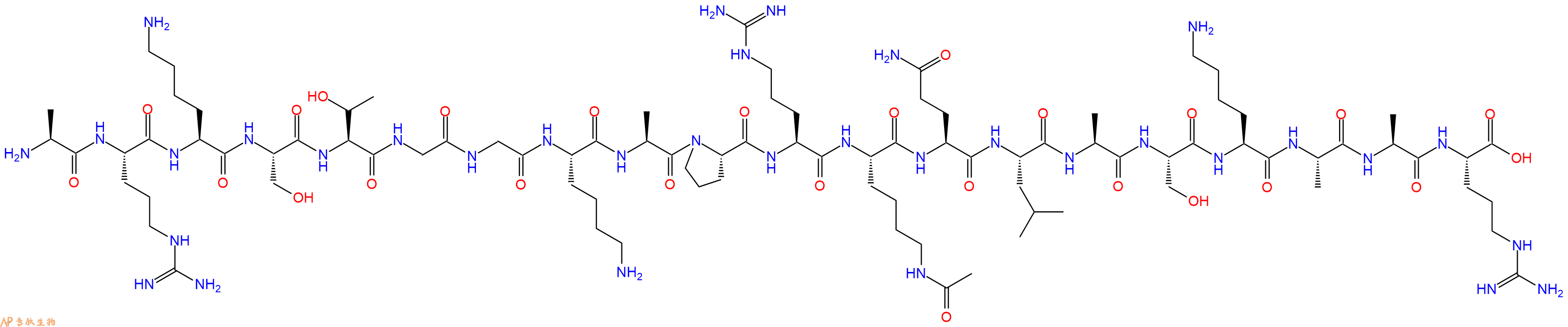 专肽生物产品H2N-Ala-Arg-Lys-Ser-Thr-Gly-Gly-Lys-Ala-Pro-Arg-Lys(Ac)-Gln-Leu-Ala-Ser-Lys-Ala-Ala-Arg-OH