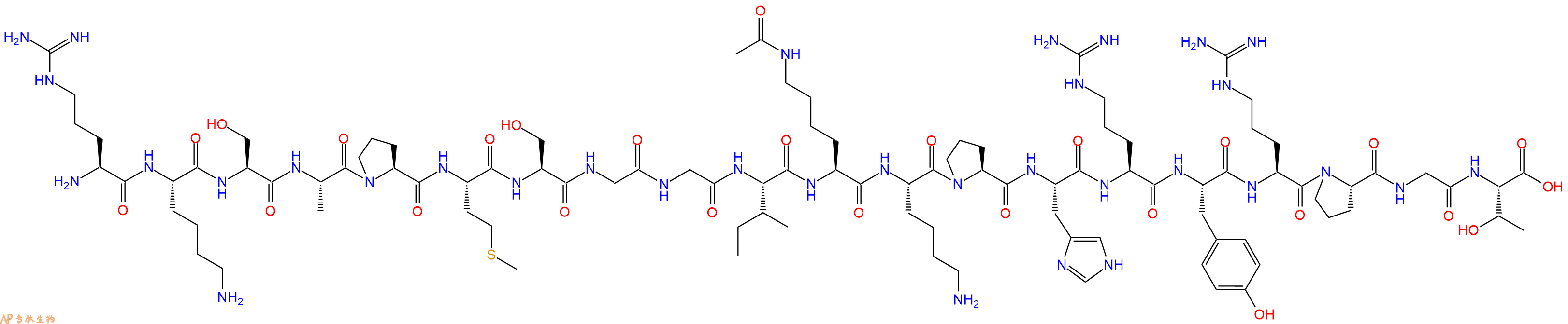 专肽生物产品H2N-Arg-Lys-Ser-Ala-Pro-Met-Ser-Gly-Gly-Ile-Lys(Ac)-Lys-Pro-His-Arg-Tyr-Arg-Pro-Gly-Thr-OH