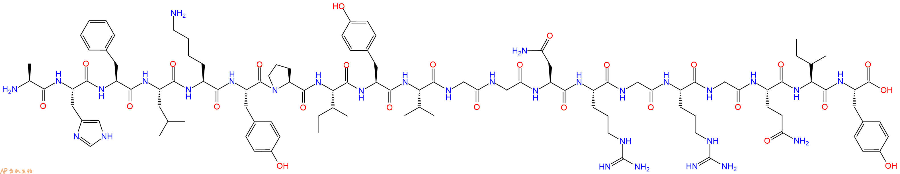 专肽生物产品H2N-Ala-His-Phe-Leu-Lys-Tyr-Pro-Ile-Tyr-Val-Gly-Gly-Asn-Arg-Gly-Arg-Gly-Gln-Ile-Tyr-OH