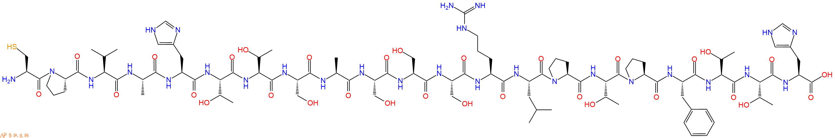 专肽生物产品H2N-Cys-Pro-Val-Ala-His-Thr-Thr-Ser-Ala-Ser-Ser-Ser-Arg-Leu-Pro-Thr-Pro-Phe-Thr-Thr-His-OH