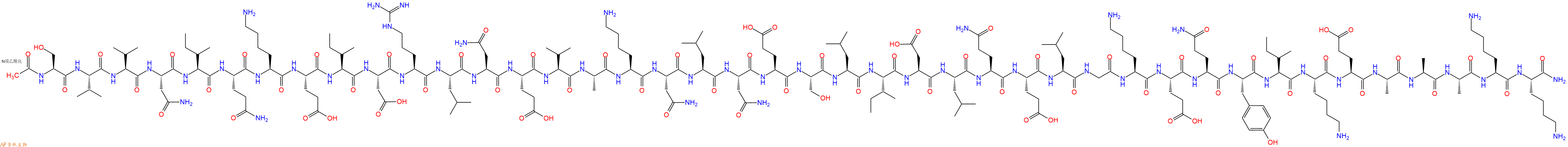 专肽生物产品Ac-Ser-Val-Val-Asn-Ile-Gln-Lys-Glu-Ile-Asp-Arg-Leu-Asn-Glu-Val-Ala-Lys-Asn-Leu-Asn-Glu-Ser-Leu-Ile-Asp-Leu-Gln-Glu-Leu-Gly-Lys-Glu-Gln-Tyr-Ile-Lys-Glu-Ala-Ala-Ala-Lys-Lys-CONH2