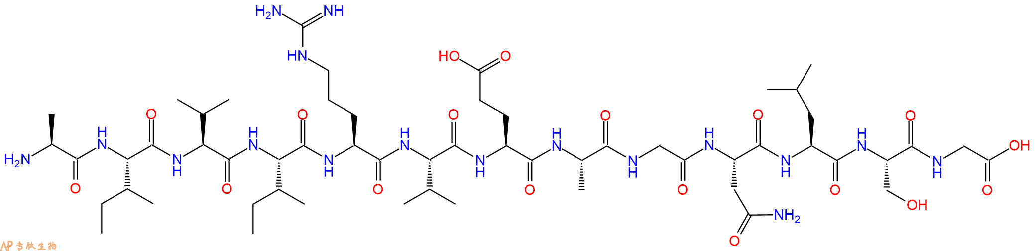 专肽生物产品H2N-Ala-Ile-Val-Ile-Arg-Val-Glu-Ala-Gly-Asn-Leu-Ser-Gly-OH