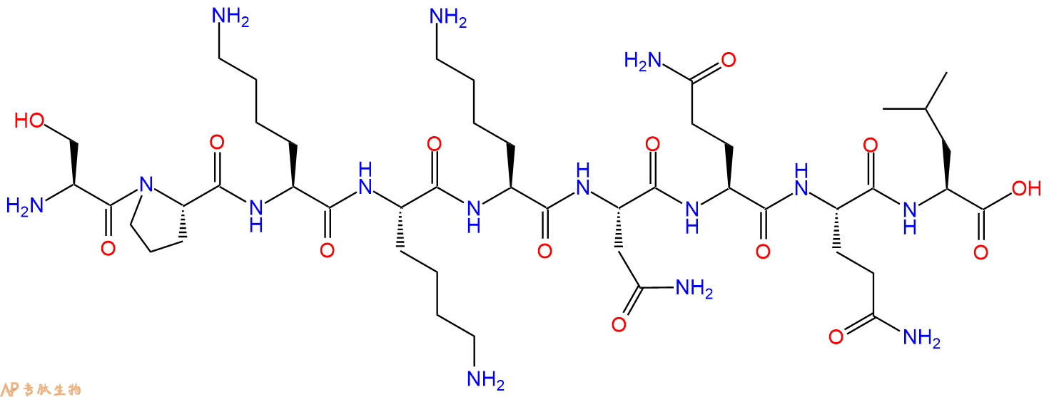 专肽生物产品H2N-Ser-Pro-Lys-Lys-Lys-Asn-Gln-Gln-Leu-OH